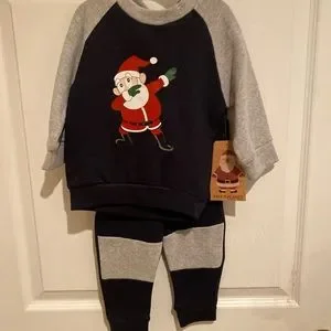 Free Planet Matching Sets Dabbing Santa Sweat Suit Outfit 2m